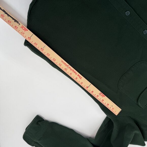 J.Crew Mens Heavyweight Chamois Work Shirt K1202 Cotton Long Sleeve Green SZ XL - Picture 11 of 13